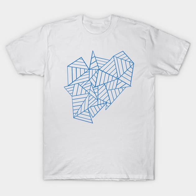 Abstract Lines French Blue T-Shirt by ProjectM